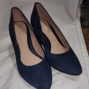Taryn Rose Dark Blue Suede Heels